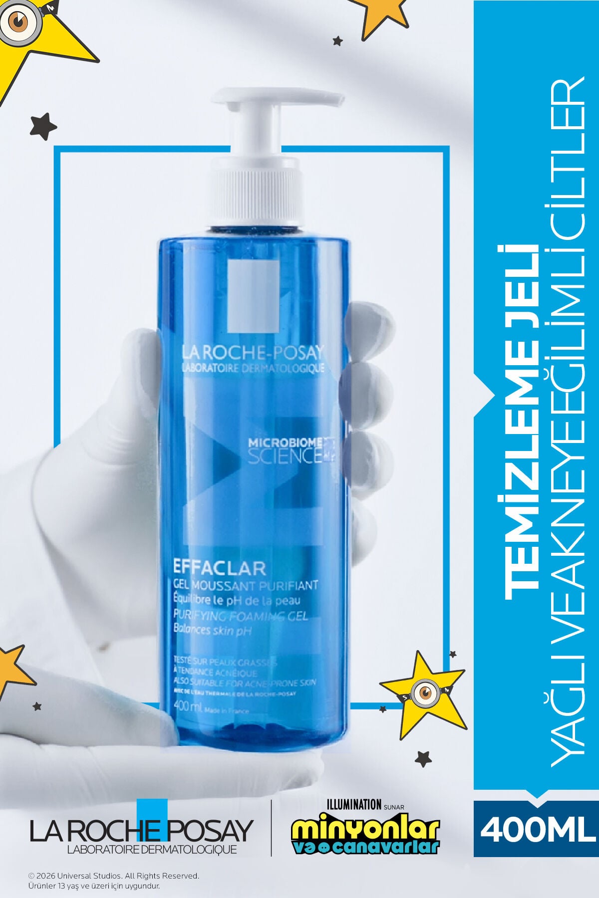 Yağlı ve Akneye Eğilimli Ciltler için Effaclar Yüz Temizleme Jeli 400 ml