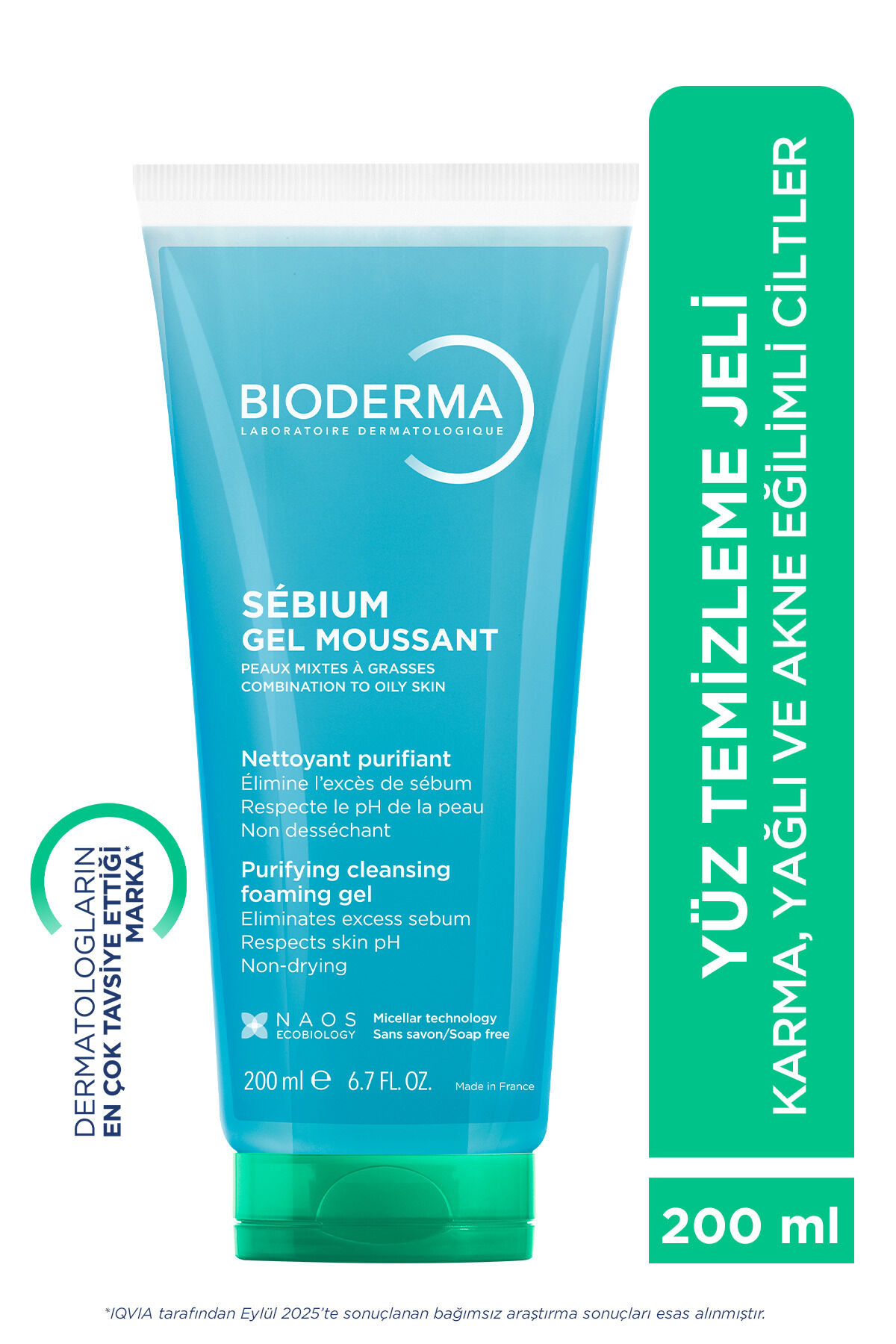 Sebium Foaming Gel Karma, Yağlı ve Akne Eğilimli Ciltler İçin Yüz ve Vücut Temizleme Jeli 200 ml