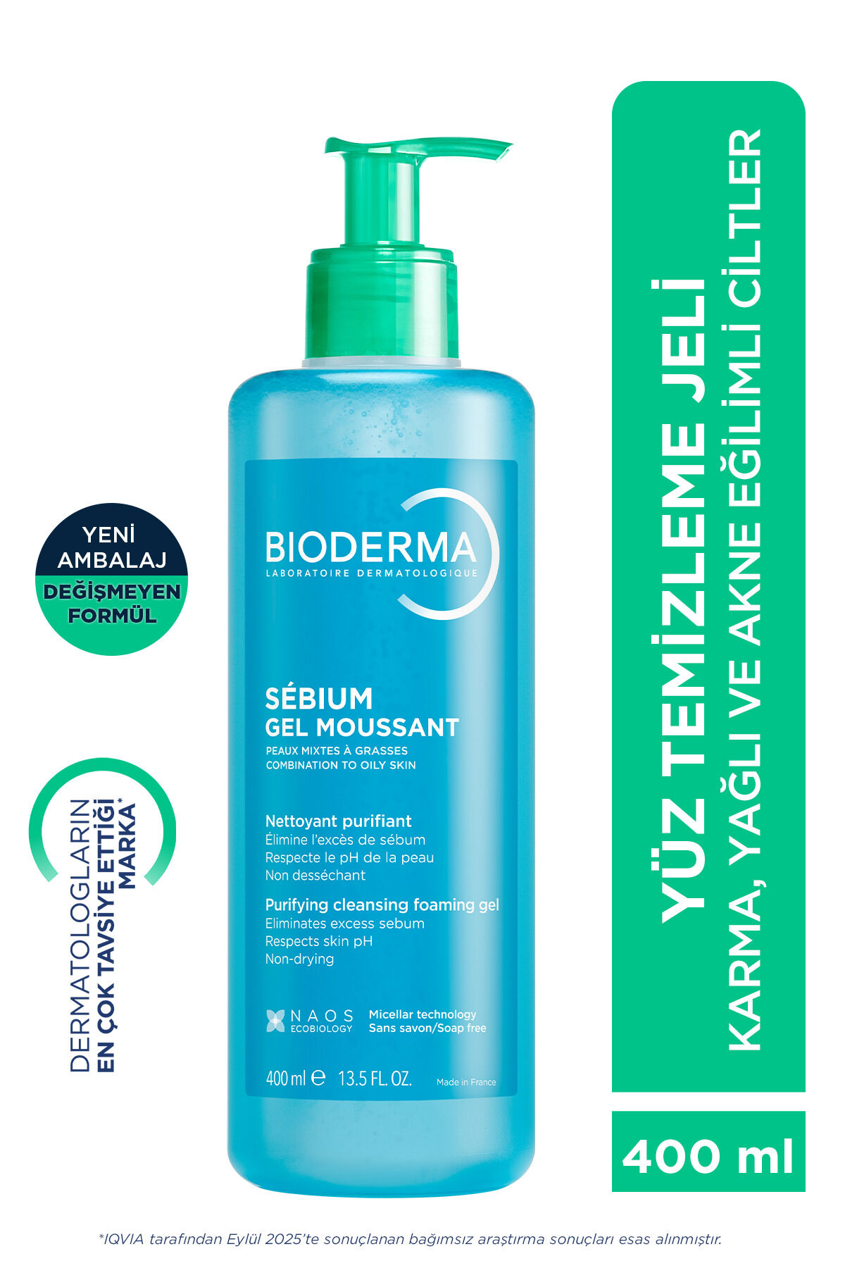 Sebium Foaming Gel Karma, Yağlı ve Akneye Eğilimli Ciltler için Yüz Temizleme Jeli 400 ml