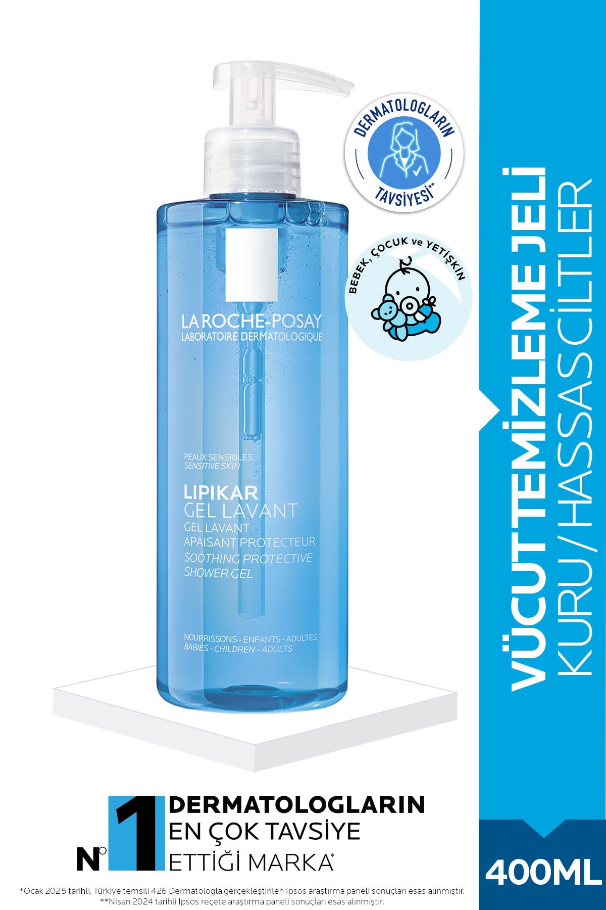 Lipikar Kuru ve Hassas Ciltler için Yıkama Jeli 400ml