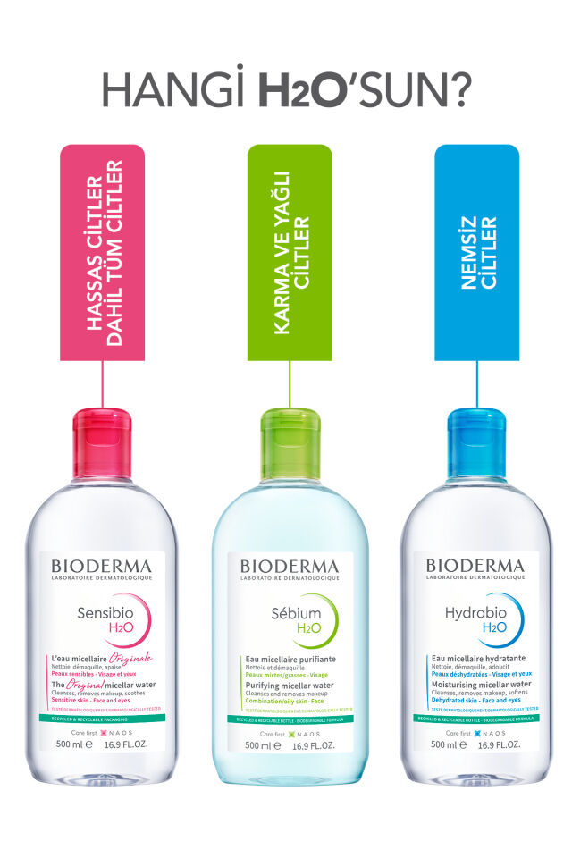 Sebium H2O Karma, Yağlı ve Akne Eğilimli Ciltler için Micellar Makyaj Temizleme Suyu 100 ml