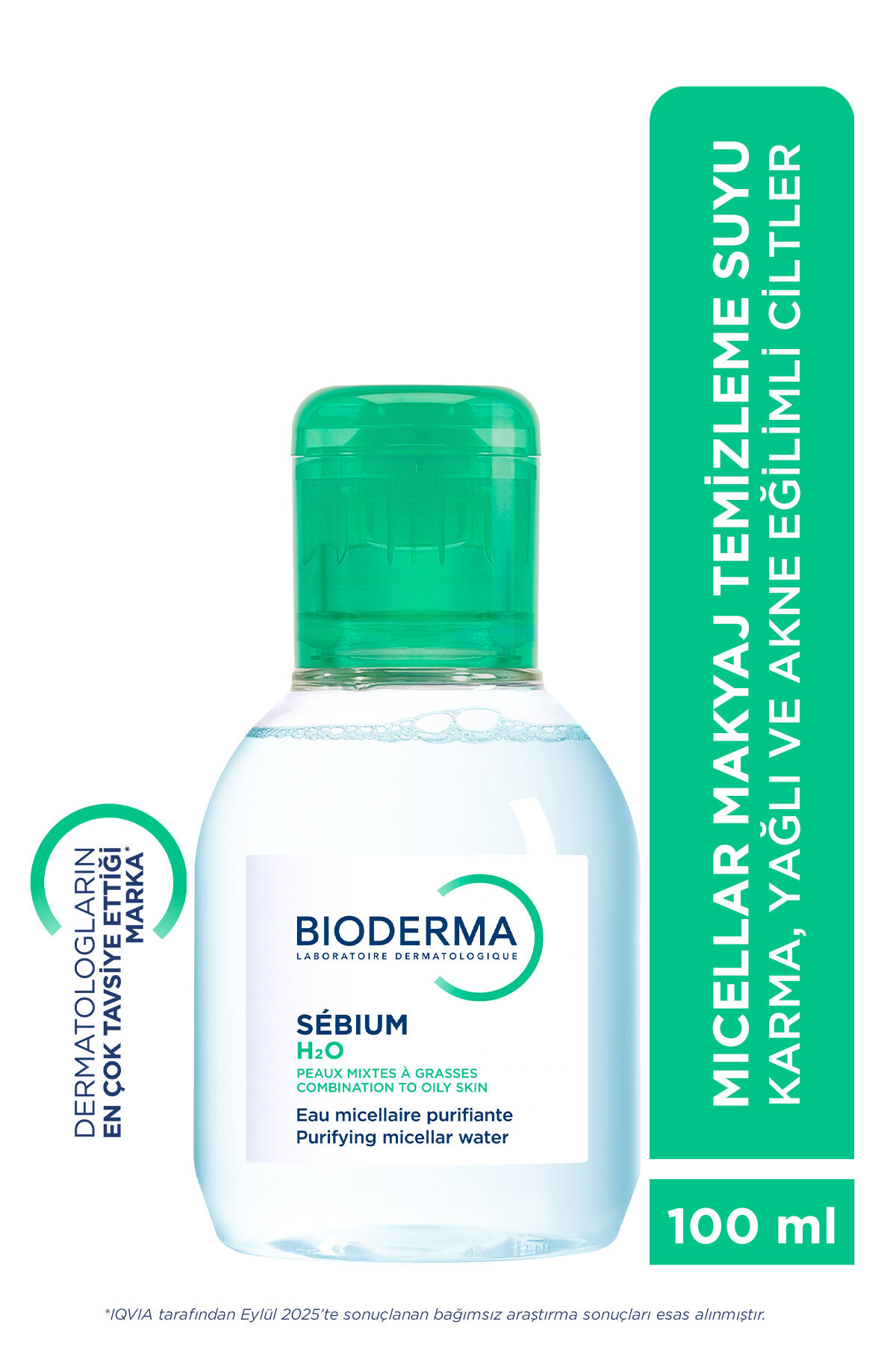 Sebium H2O Karma, Yağlı ve Akne Eğilimli Ciltler için Micellar Makyaj Temizleme Suyu 100 ml