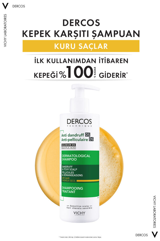Dercos Anti Dandruff Kuru Saçlar İçin Geliştirilmiş Kepeklenmeye Karşı Etkili Bakım Şampuanı 390 ml