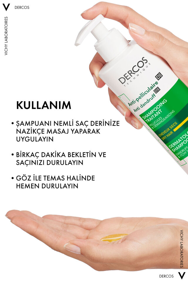 Dercos Anti Dandruff Kuru Saçlar İçin Geliştirilmiş Kepeklenmeye Karşı Etkili Bakım Şampuanı 390 ml