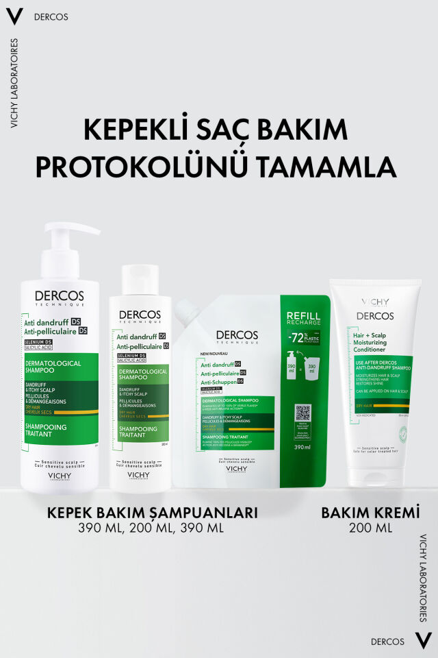 Dercos Anti Dandruff Kuru Saçlar İçin Geliştirilmiş Kepeklenmeye Karşı Etkili Bakım Şampuanı 390 ml