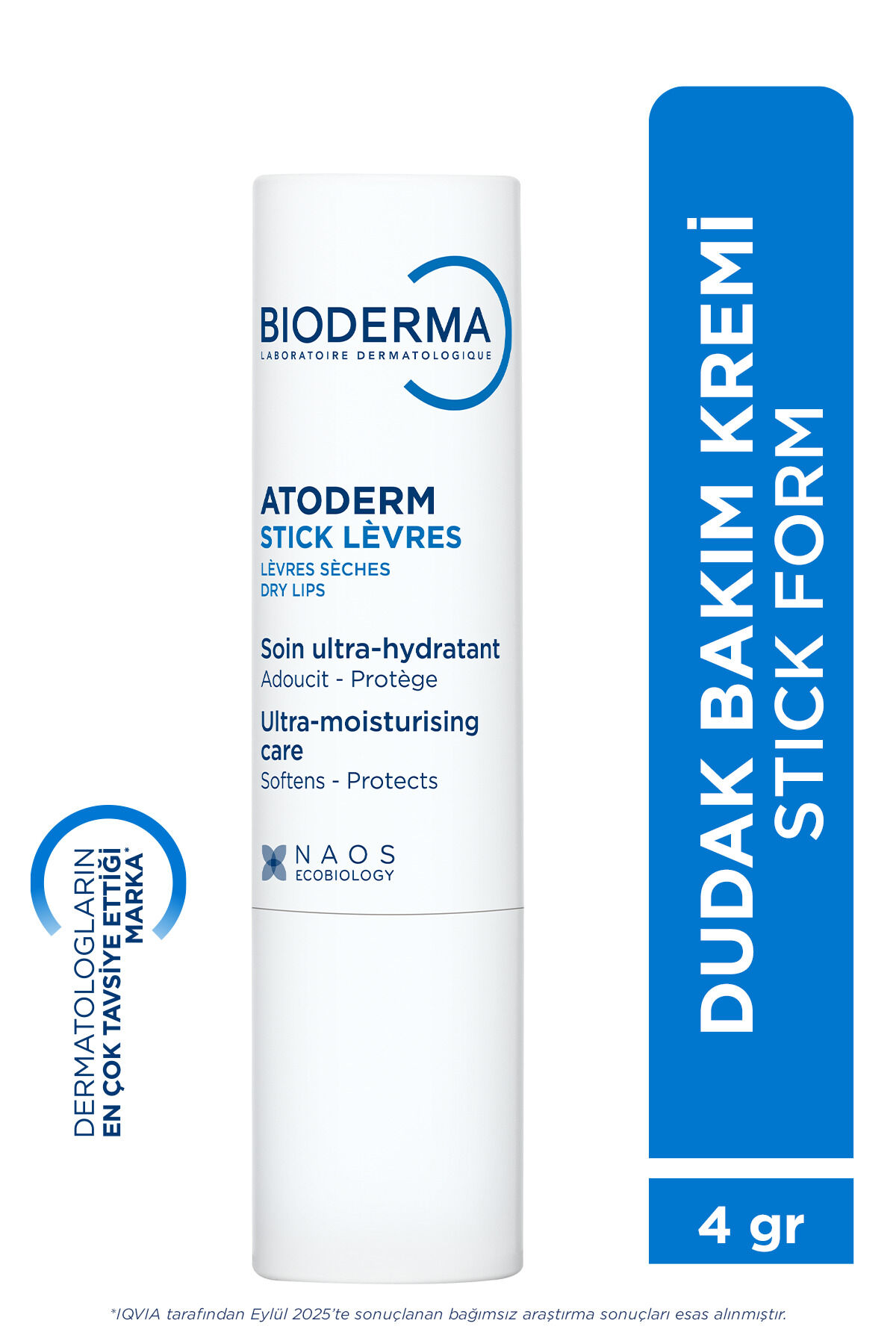 Atoderm Lip Stick Kuru ve Hassas Dudaklar Shea Yağı İçeren Besleyici Nemlendirici Dudak Kremi 4 gr