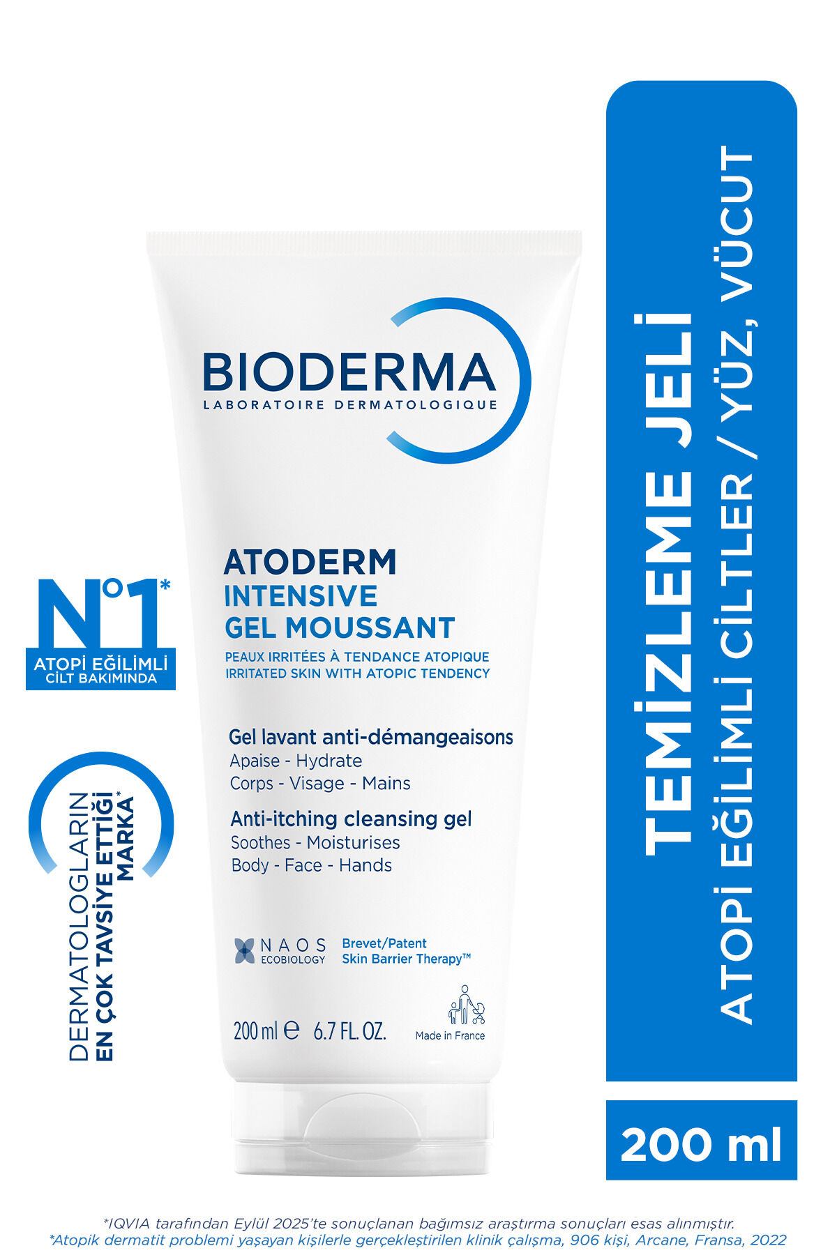 Atoderm Intensive Foaming Gel Çok Kuru, Atopi Eğilimli Cilt Onarıcı Temizleme Jeli Niasinamid 200ml